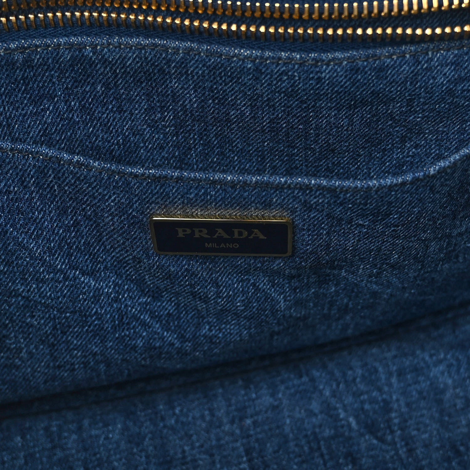 Prada Denim Small Logo Tote Bleu 6 of 9