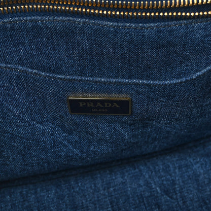 Prada Denim Small Logo Tote Bleu 6 of 9