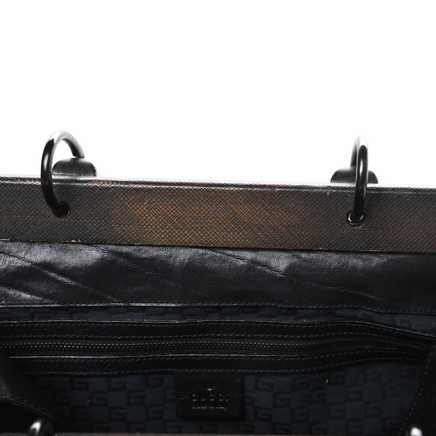 Gucci Buffalo Wood Handle Doctor Bag Black 13 of 16