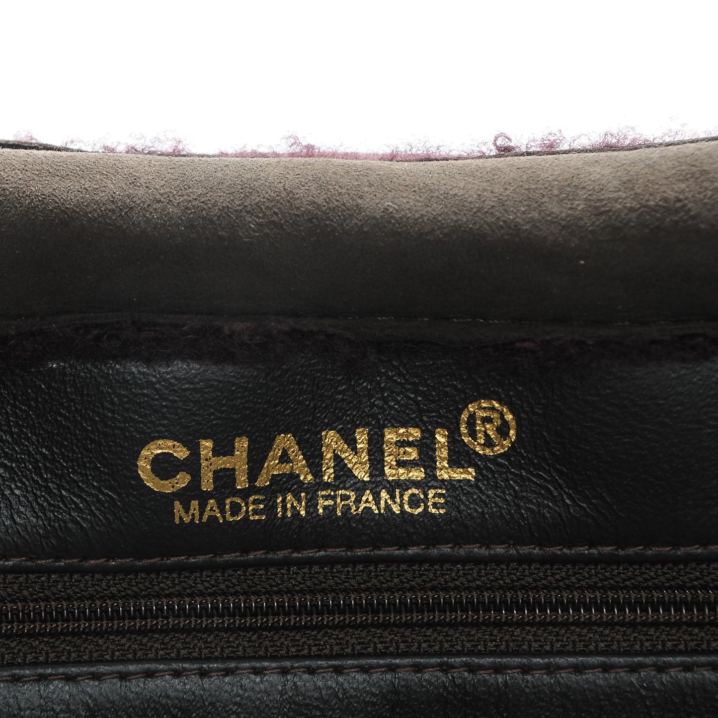 Suede Shearling Handbag Brown