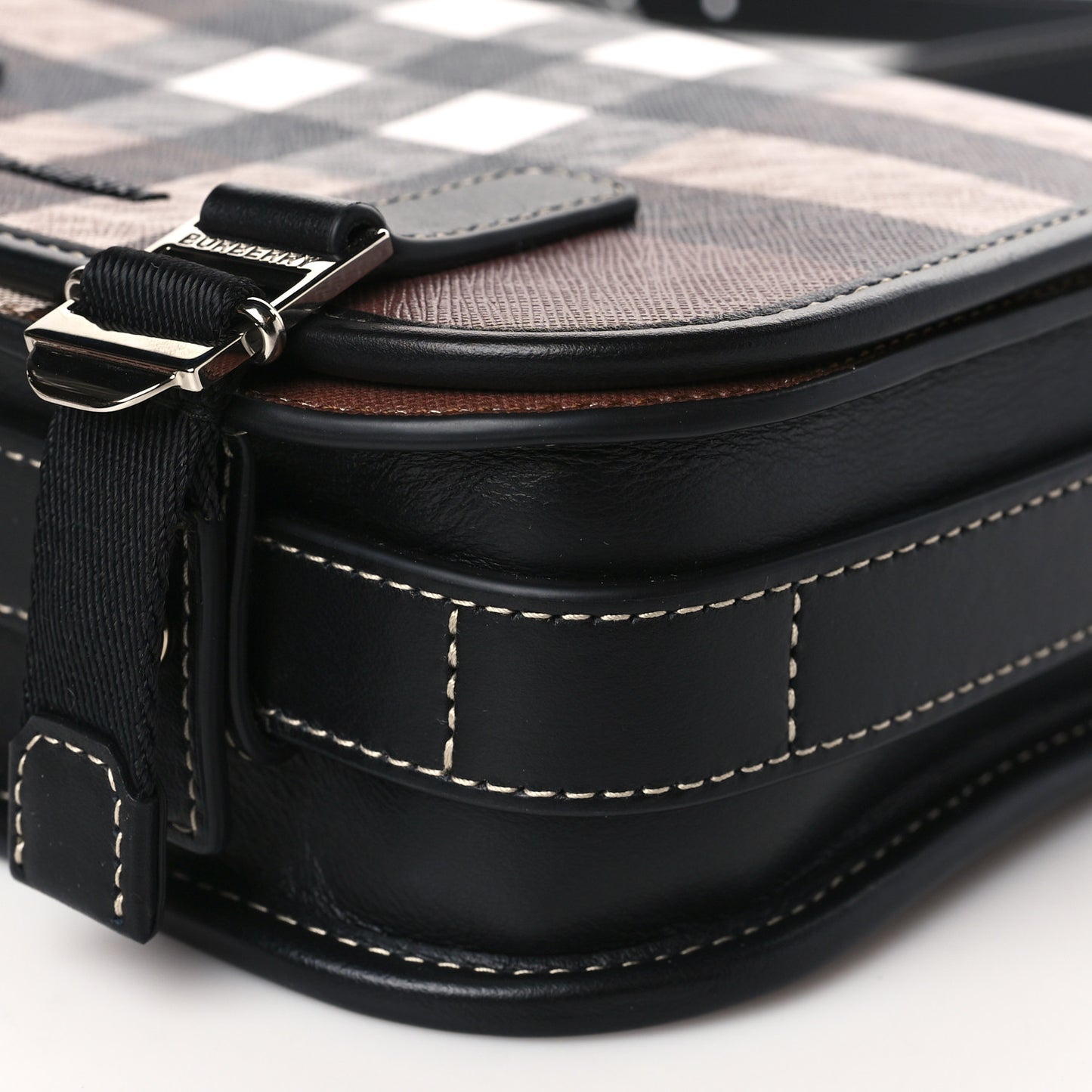 E-Canvas Giant Check Rider Crossbody Dark Cranberry
