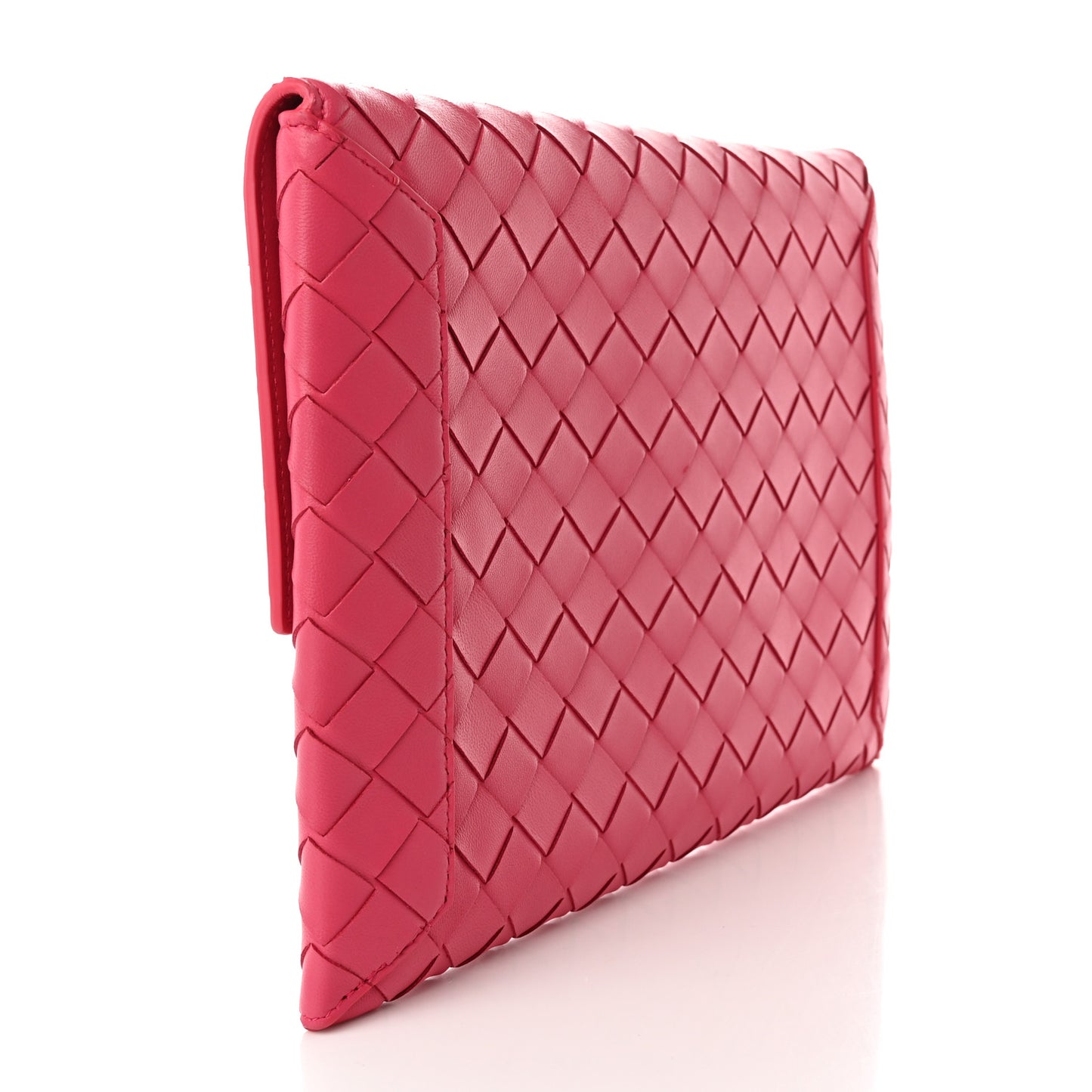 Nappa Intrecciato Flap Pouch Cranberry