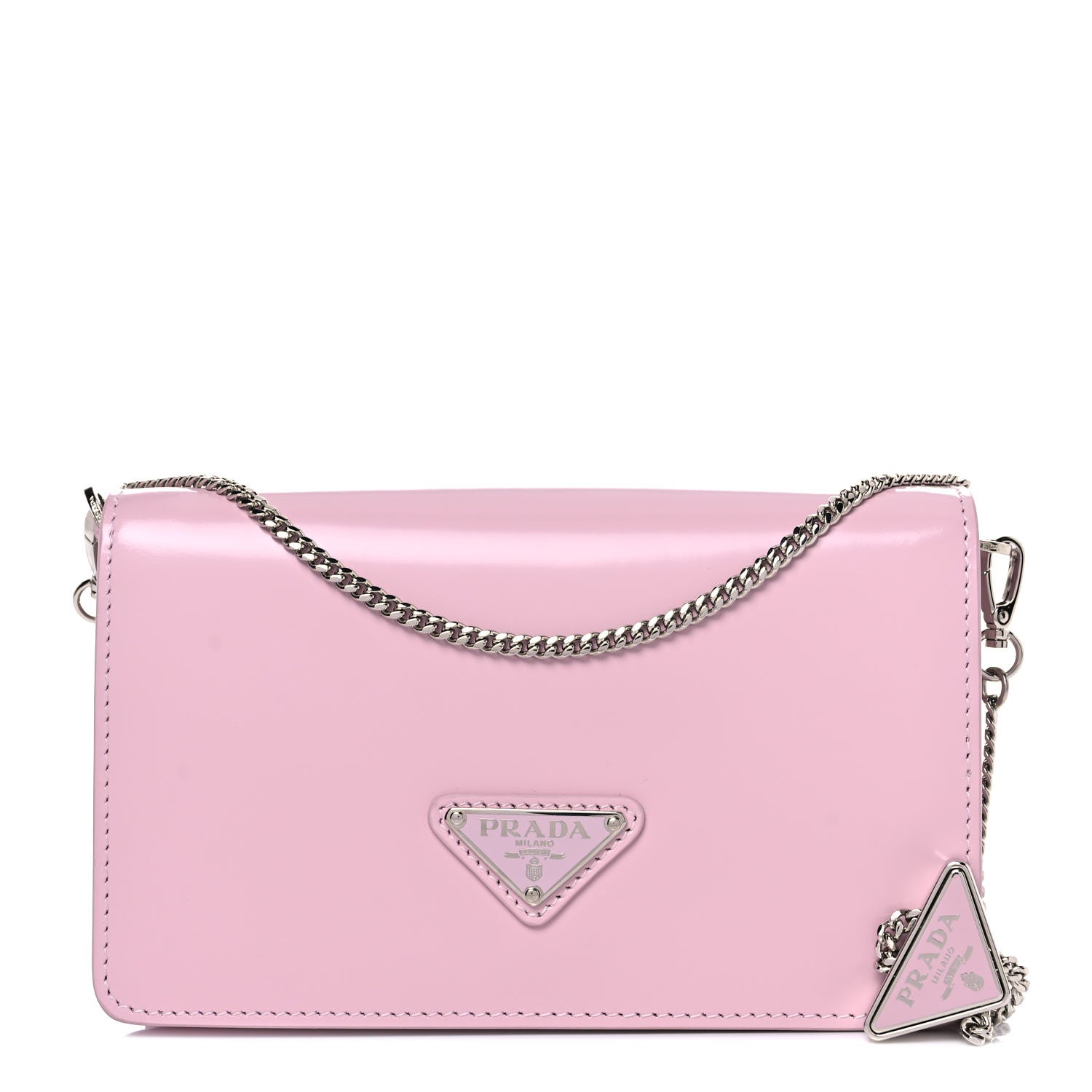 Prada Spazzolato Flap Slide Chain Shoulder Bag Alabastro 1 of 10