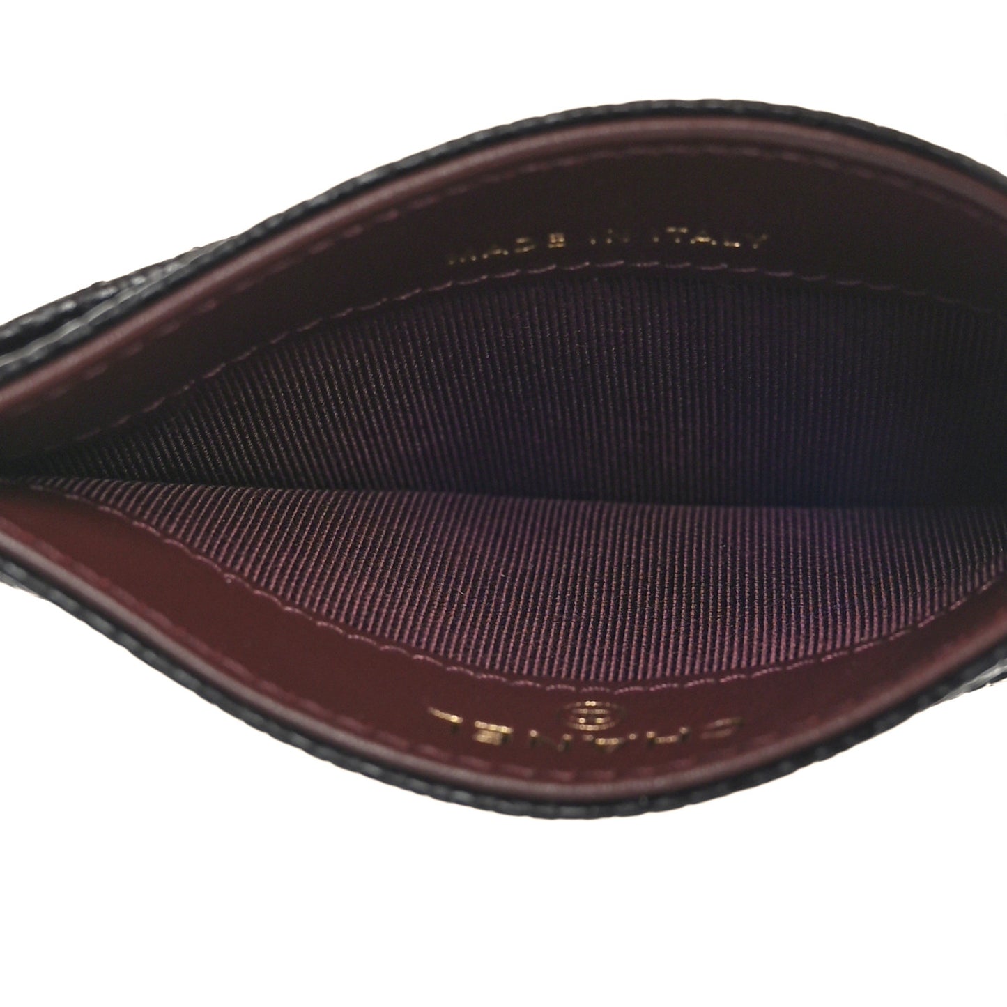 Caviar Quilted Card Holder Black