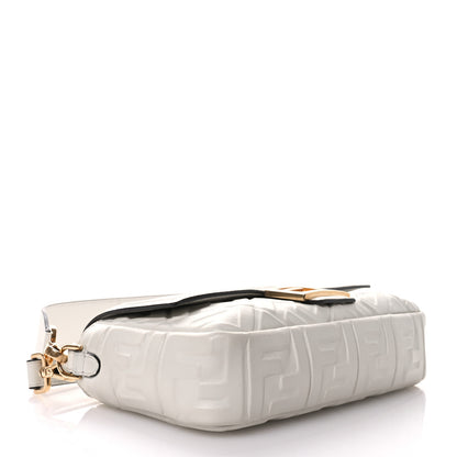 Fendi Nappa FF 1974 Embossed Baguette White 4 of 12