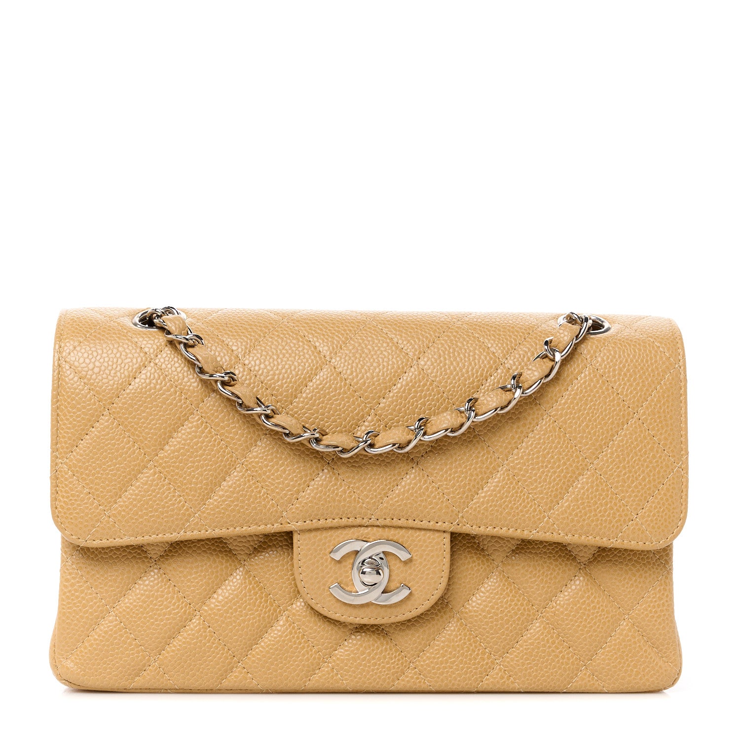 Chanel Caviar Quilted Small Double Flap Dark Beige 1 of 11