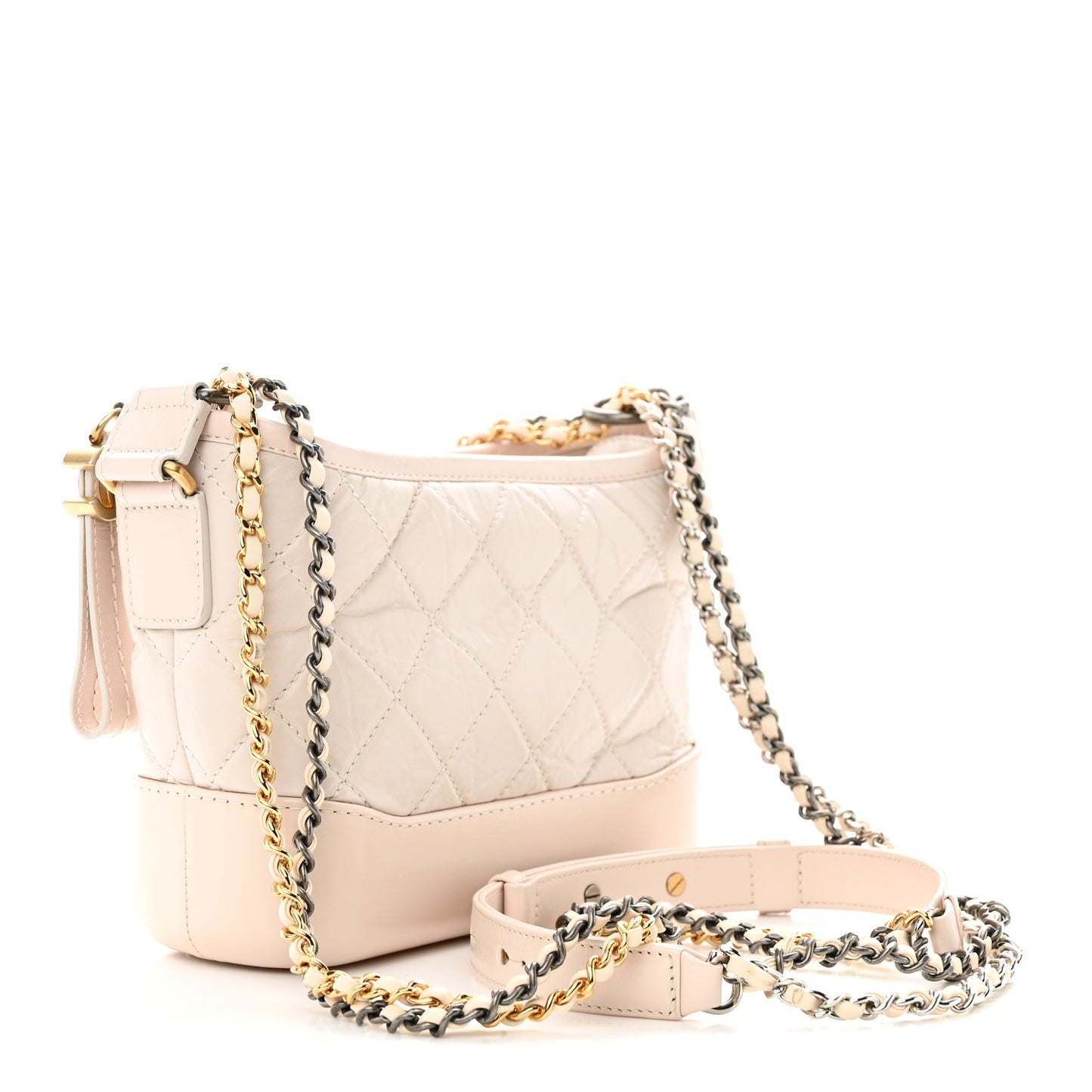 Aged Calfskin Quilted Small Gabrielle Hobo Light Pink