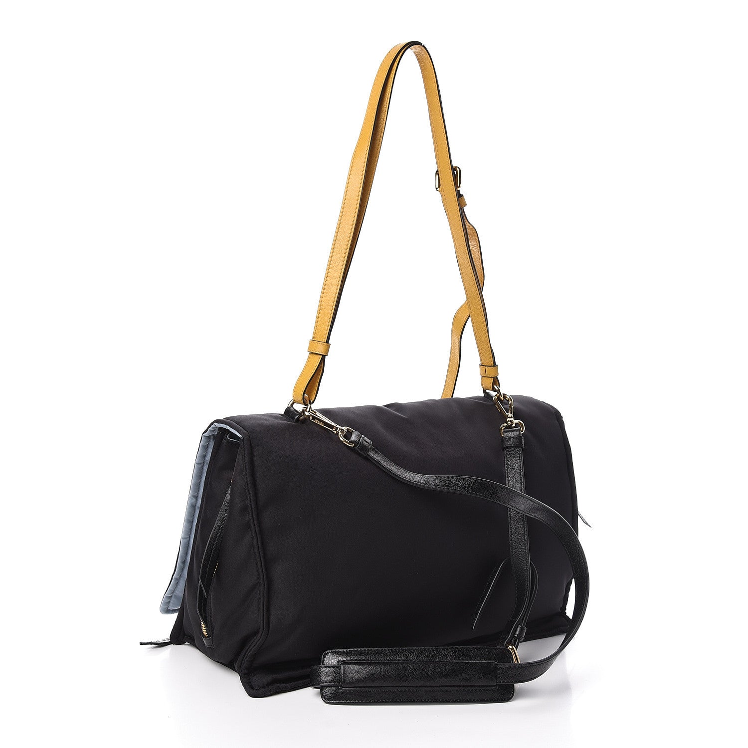 Prada Tessuto Nylon Etiquette Flap Black Soleil 4 of 12