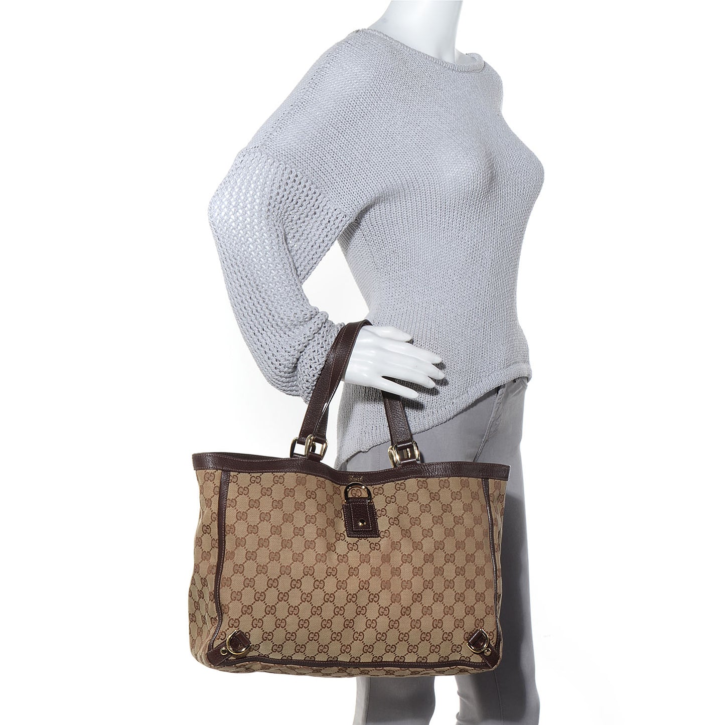 Monogram Abbey Large Tote Dark Brown