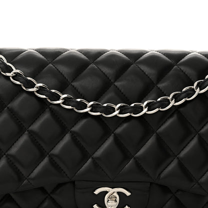 Chanel Lambskin Quilted Jumbo Double Flap Black 8 of 17
