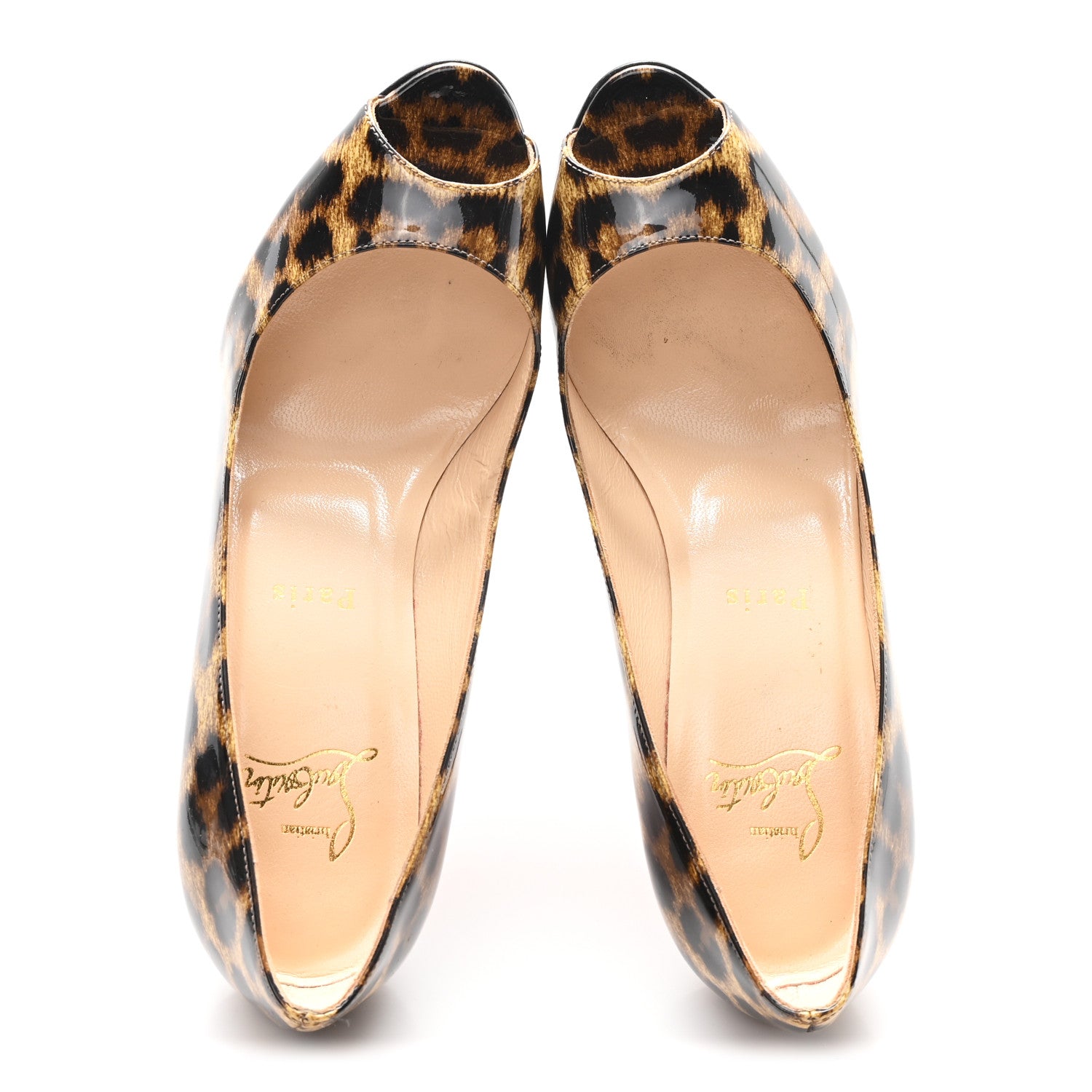 Christian Louboutin Patent Leopard Pumps 37 2 of 9