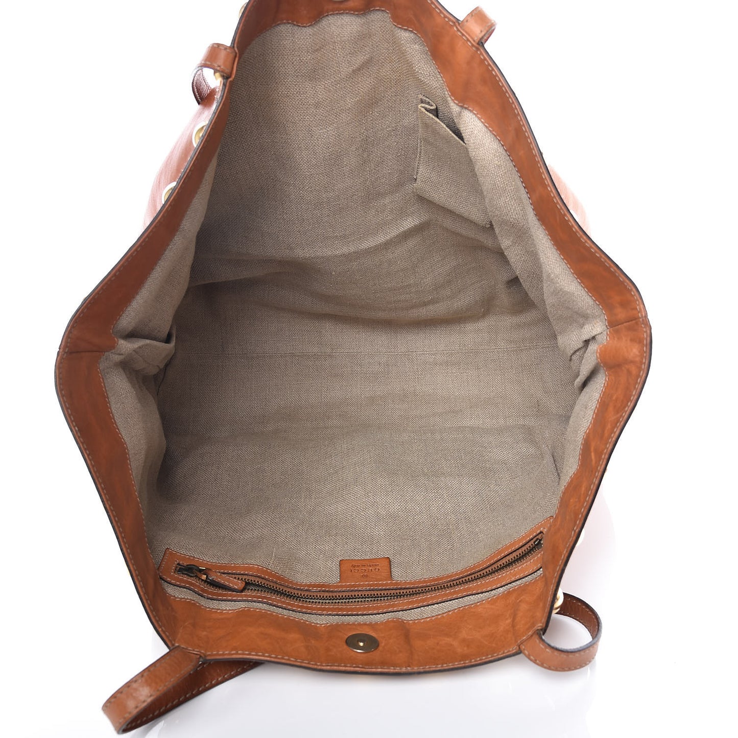 Calfskin Tattoo Heart Babouska Shopping Tote Brown