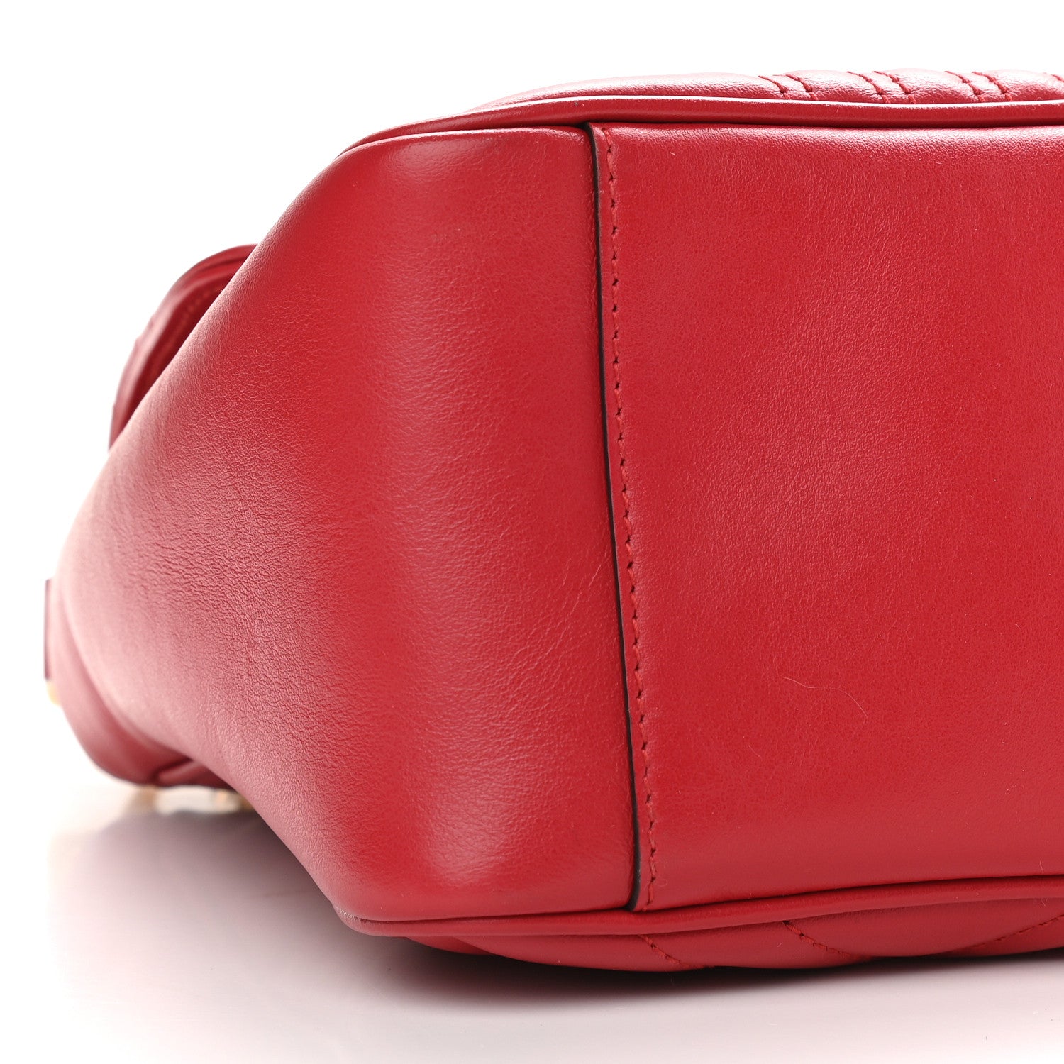 Gucci Calfskin Matelasse Small GG Marmont Top Handle Shoulder Bag Hibiscus Red 8 of 9