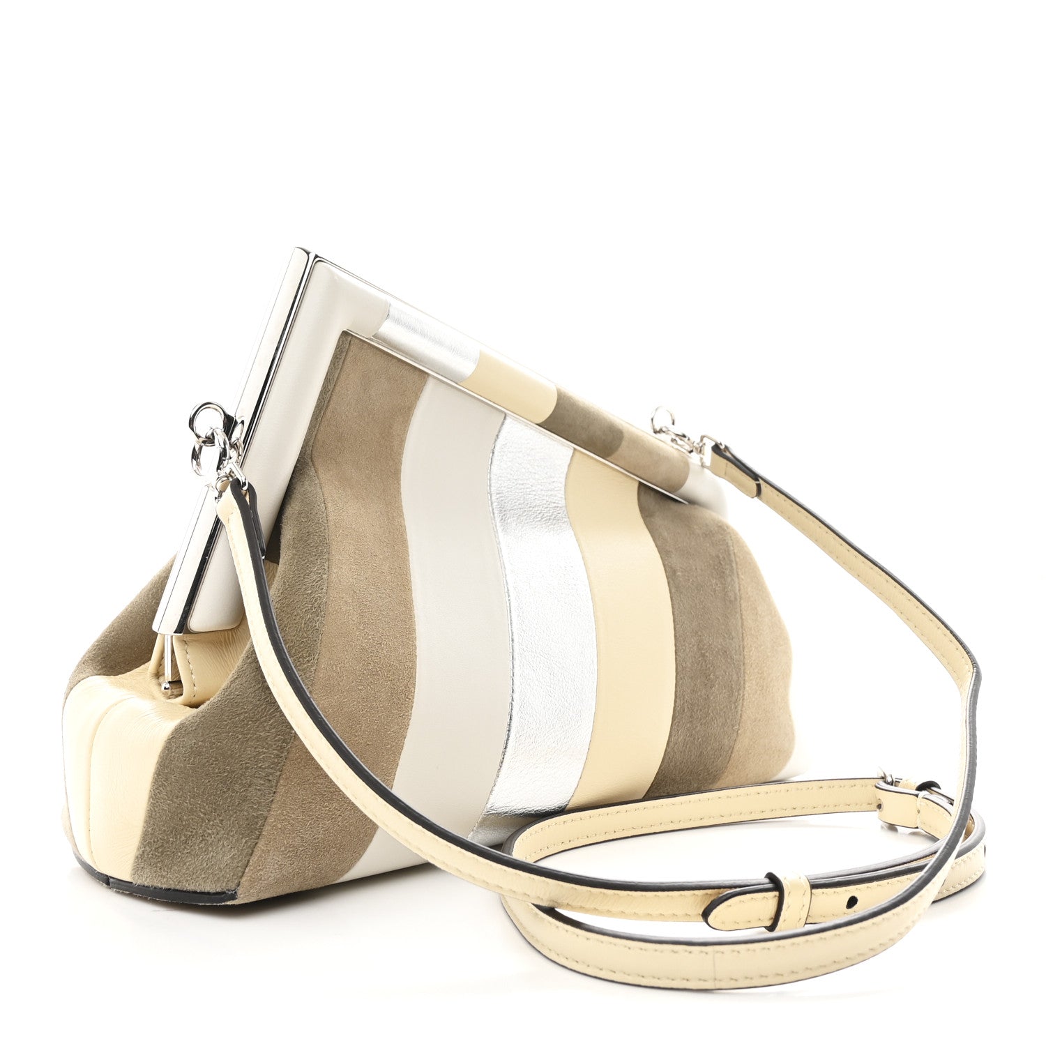 Fendi Nappa Suede Striped Inlay Small Fendi First Multicolor 3 of 10