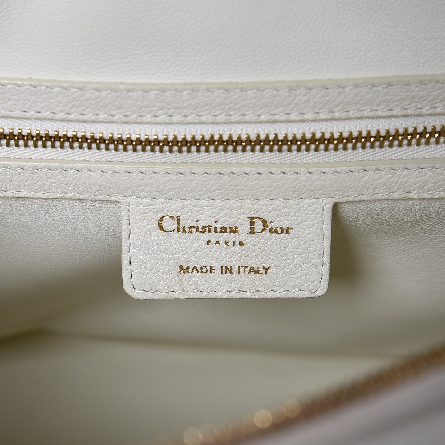 Grained Calfskin Top Handle Flap White