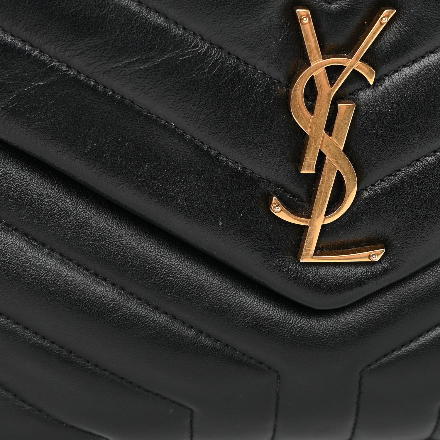 Saint Laurent Calfskin Y Quilted Monogram Medium Loulou Chain Satchel Black 11 of 11