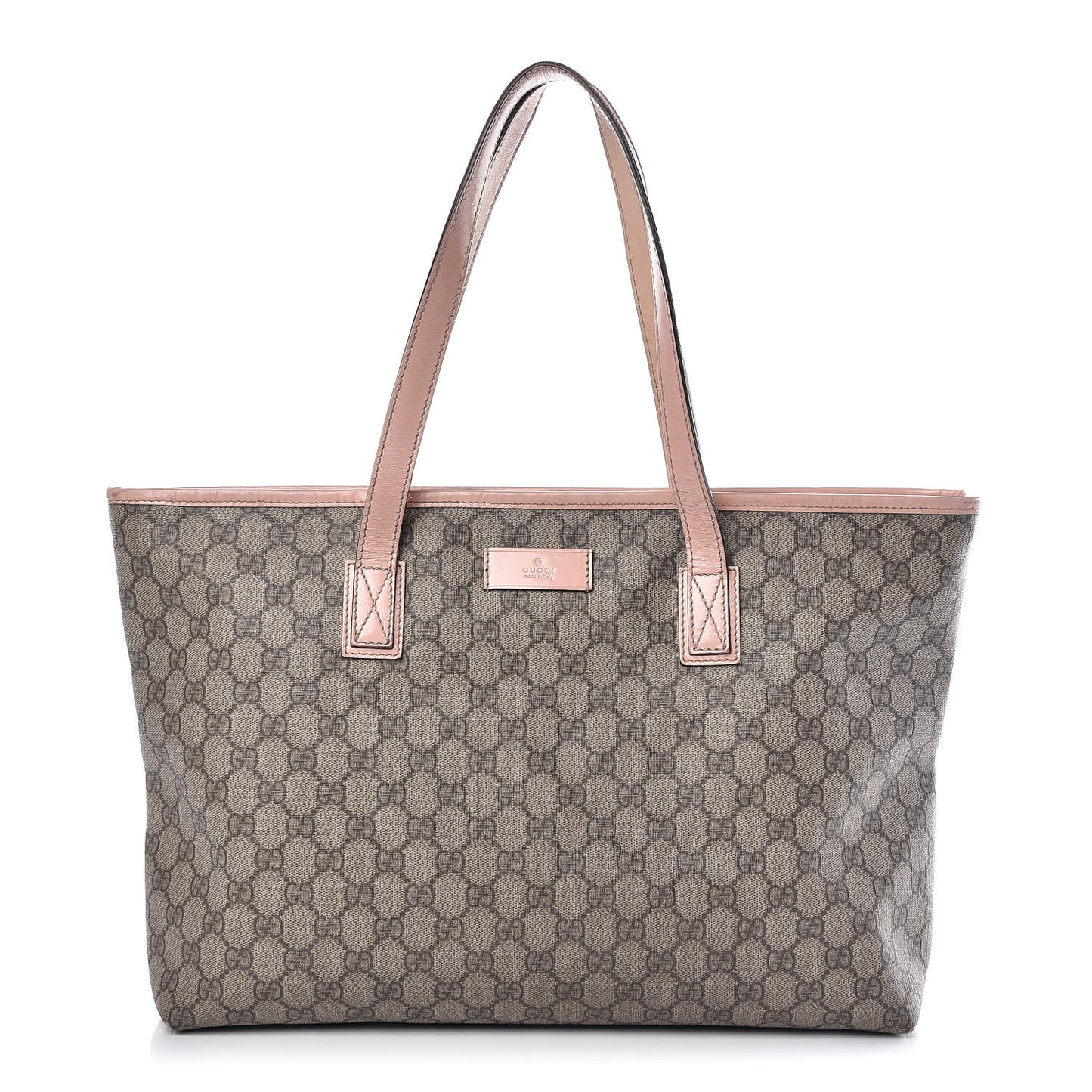 GG Supreme Monogram Medium Zippered Shopping Tote Pink