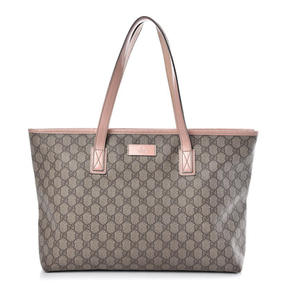 Gucci GG Supreme Monogram Medium Zippered Shopping Tote Pink 1 of 15