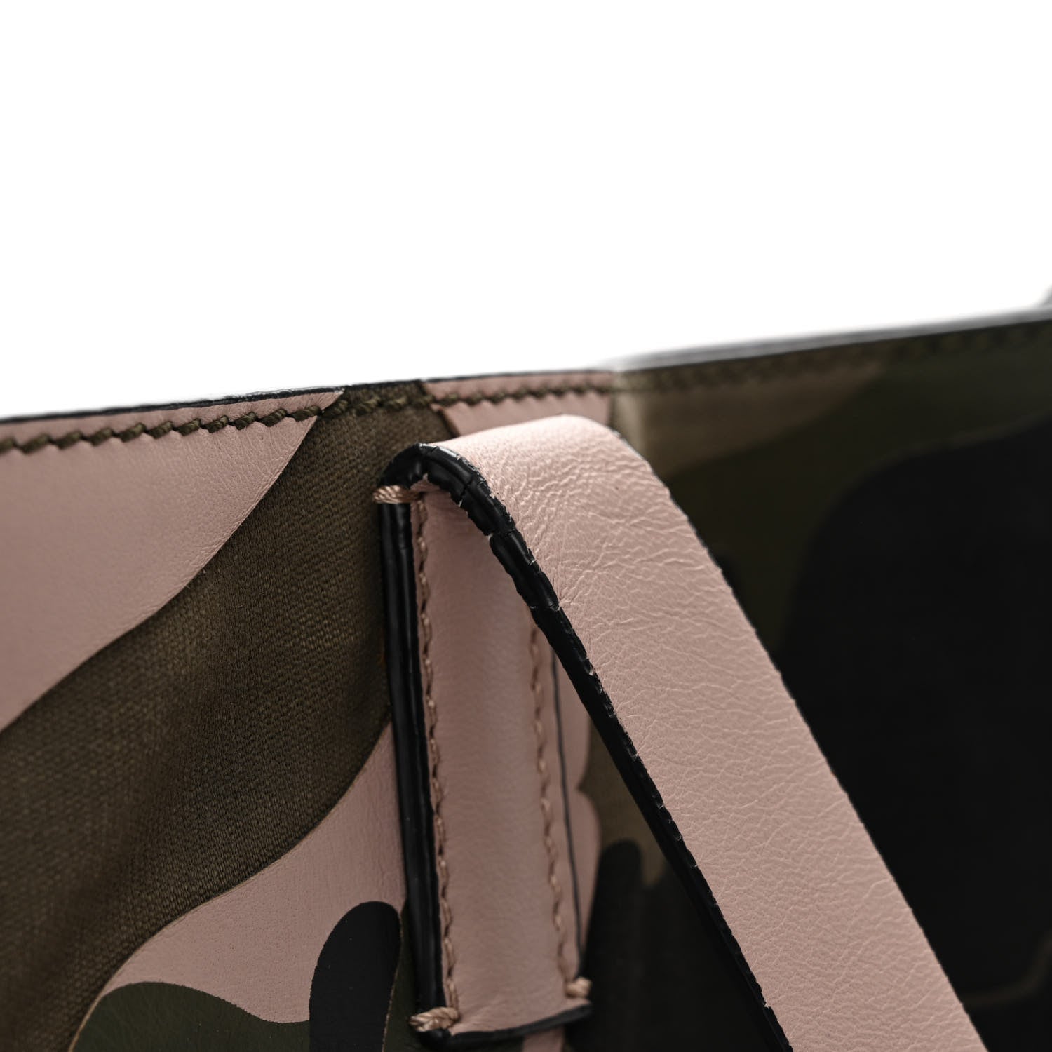 Valentino Garavani Nappa Canvas Camo Medium Rockstud Soft Tote Water Rose 14 of 16