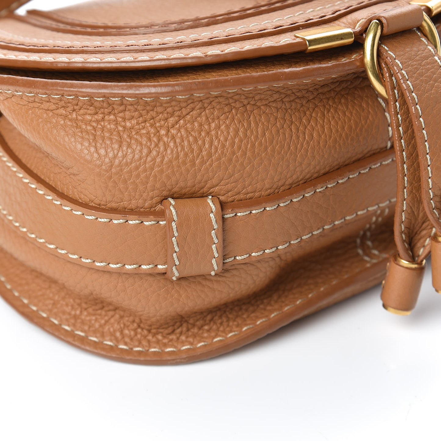 Calfskin Mini Marcie Round Crossbody Bag Nut