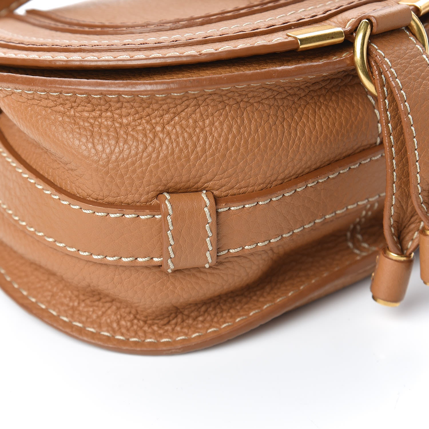 Chloe Calfskin Mini Marcie Round Crossbody Bag Nut 5 of 10