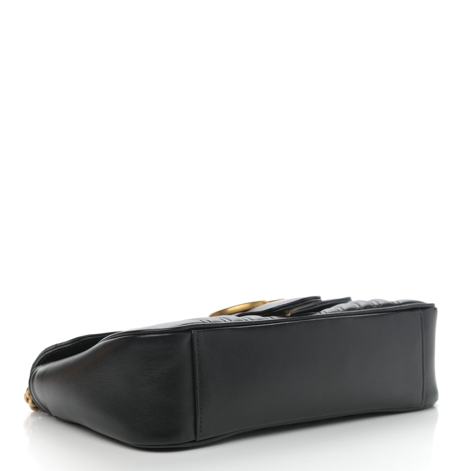 Gucci Calfskin Matelasse Small GG Marmont Shoulder Bag Black 4 of 8