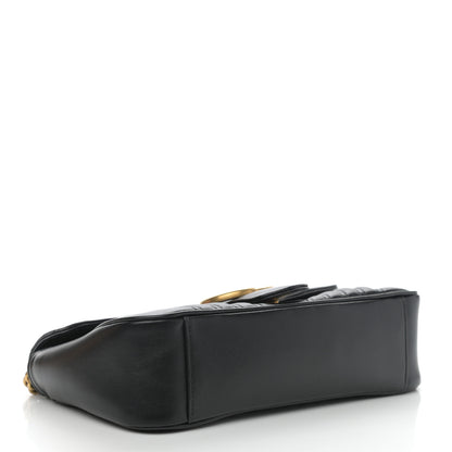 Gucci Calfskin Matelasse Small GG Marmont Shoulder Bag Black 4 of 8