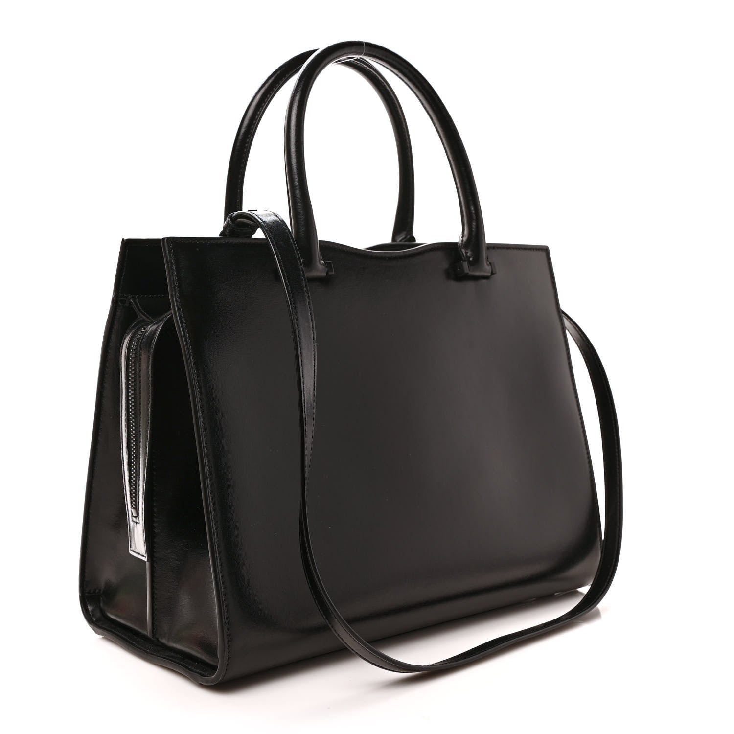 Saint Laurent Shiny Calfskin Medium Uptown Tote Black 3 of 10
