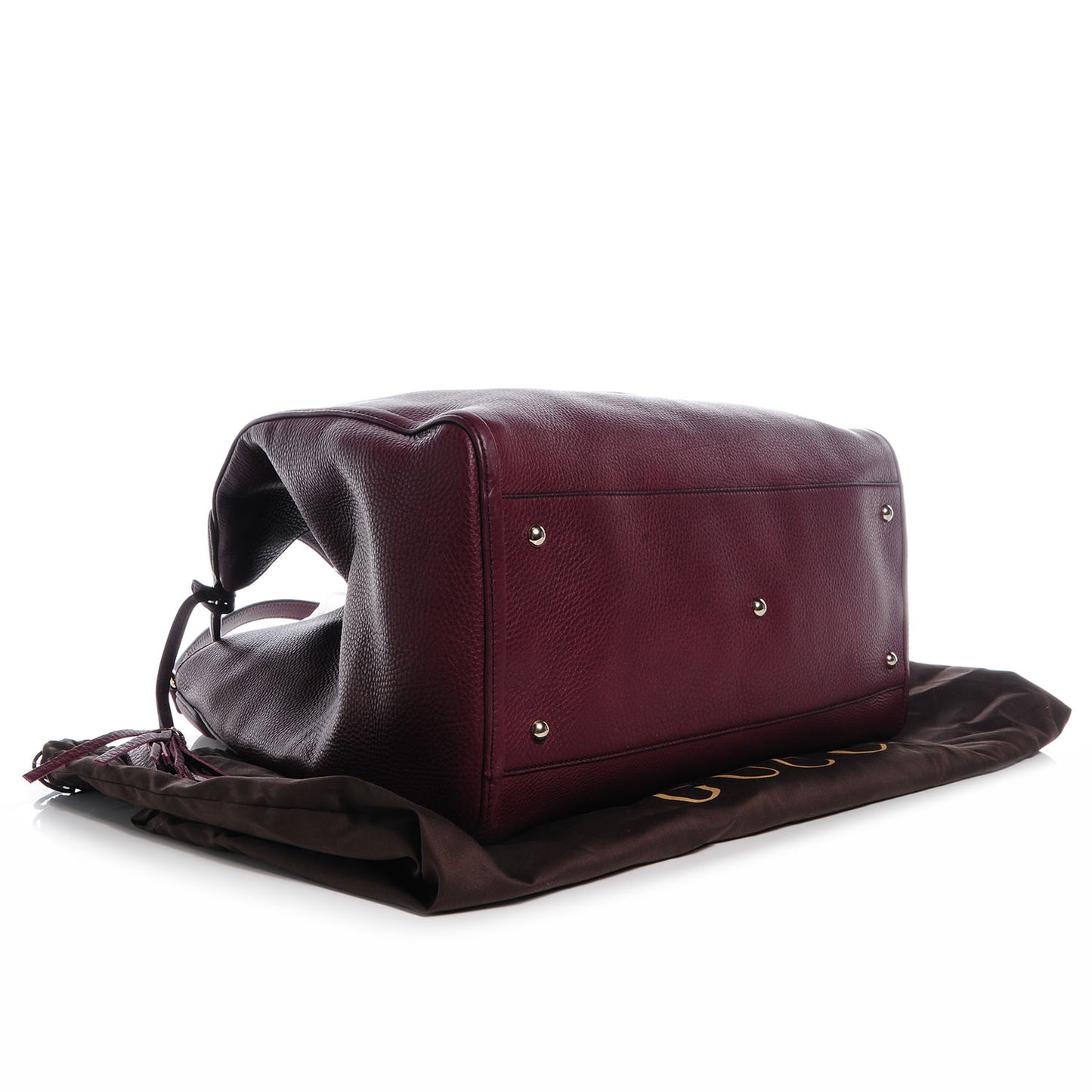 Pebbled Calfskin Large Soho Shoulder Bag Bordeaux