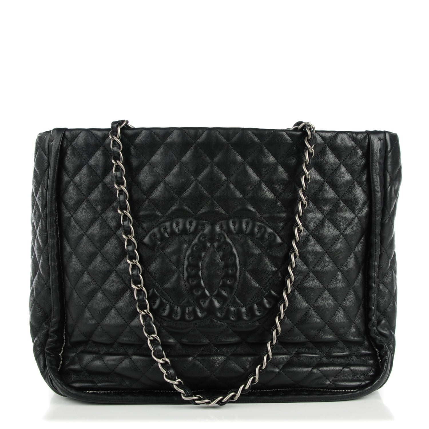Chanel Calfskin Quilted Large Istanbul Tote Black 1 of 7