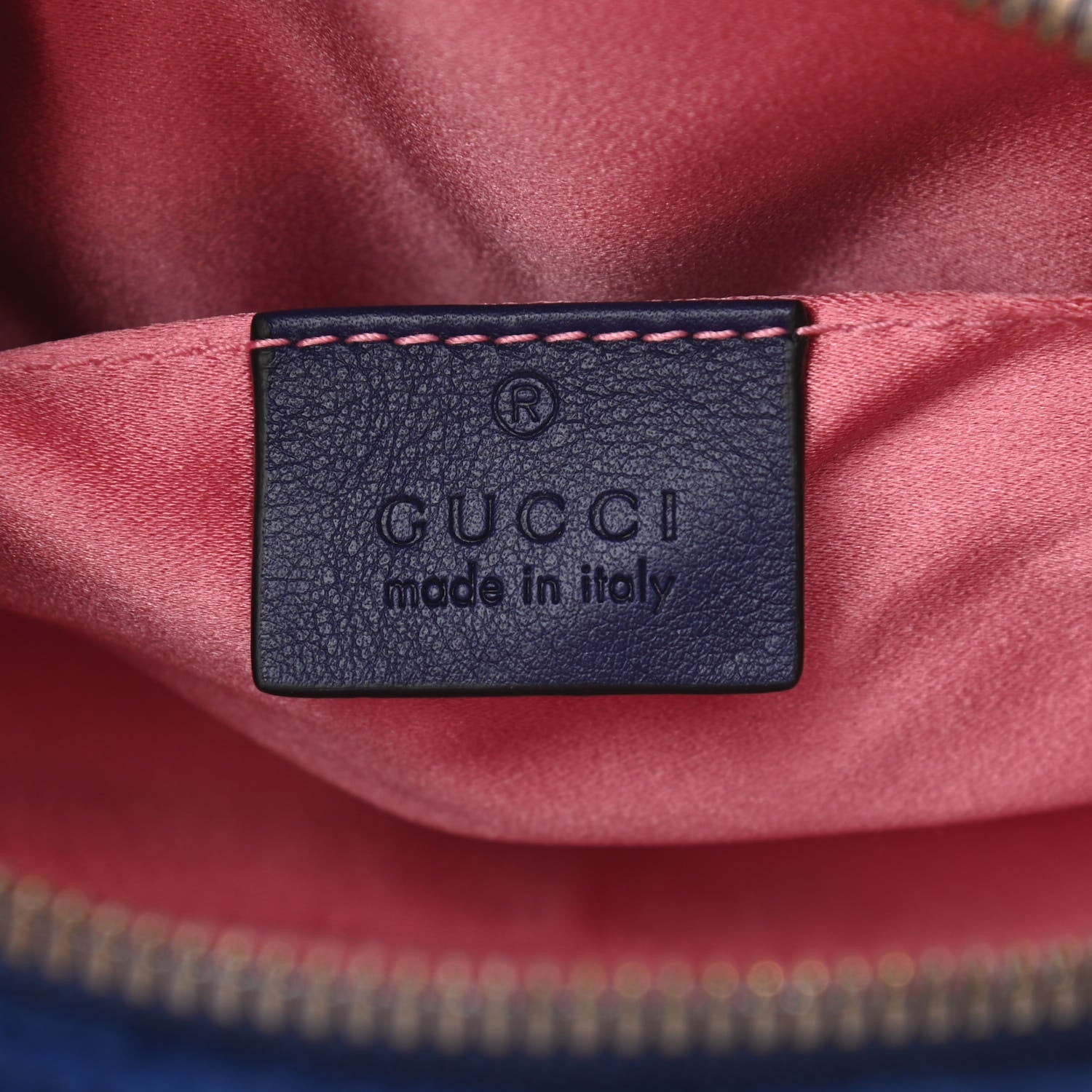 Gucci Velvet Matelasse GG Marmont Belt Bag 85 34 Cobalt Blue 6 of 10