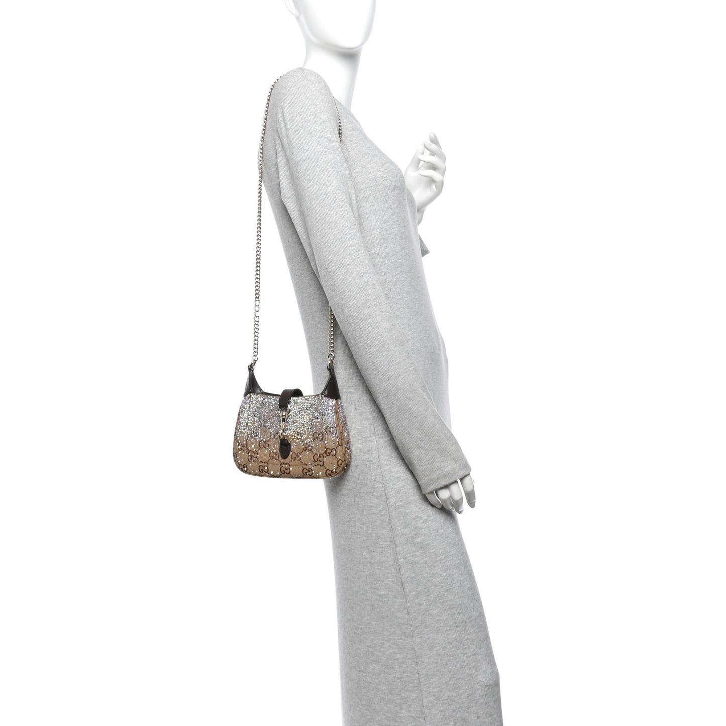 Monogram Crystal Mini Jackie Notte Bag Camel Ebony