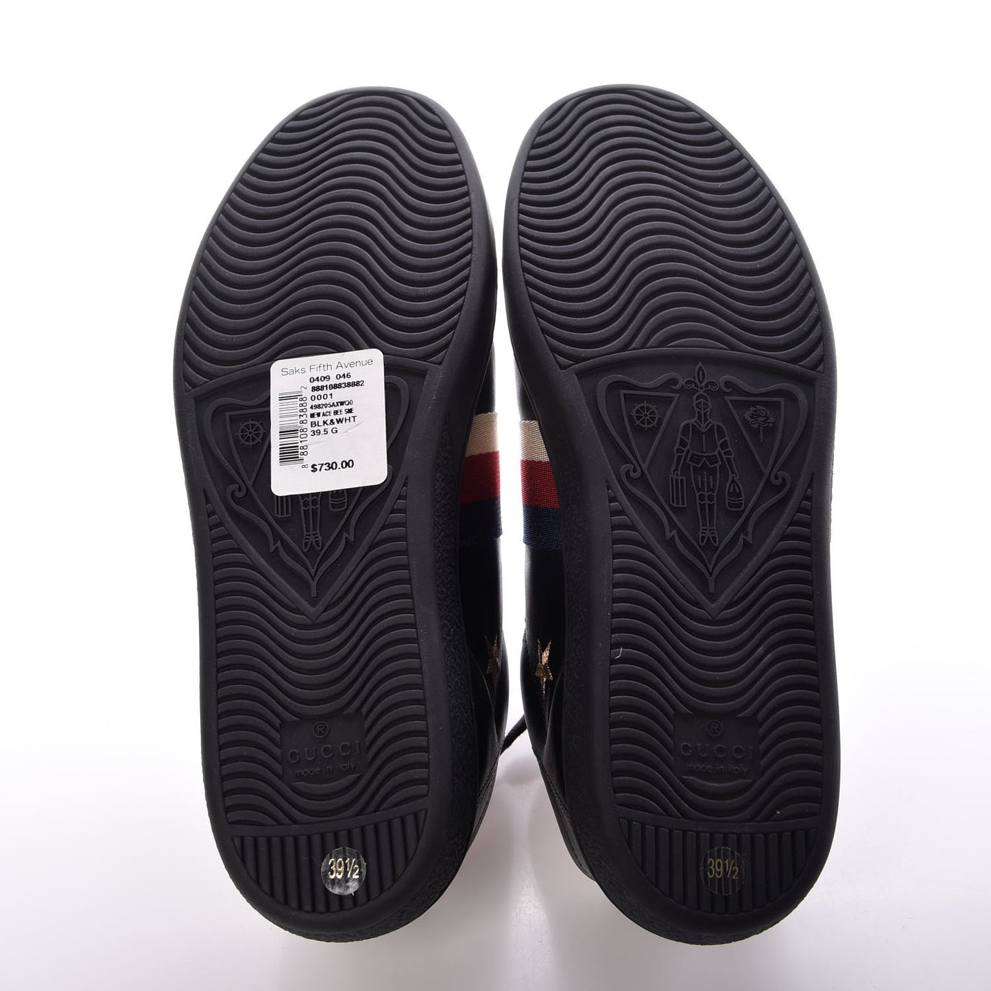 Calfskin Web Bee Star Embroidered Womens Sylvie Web Ace Sneakers 39.5 Black
