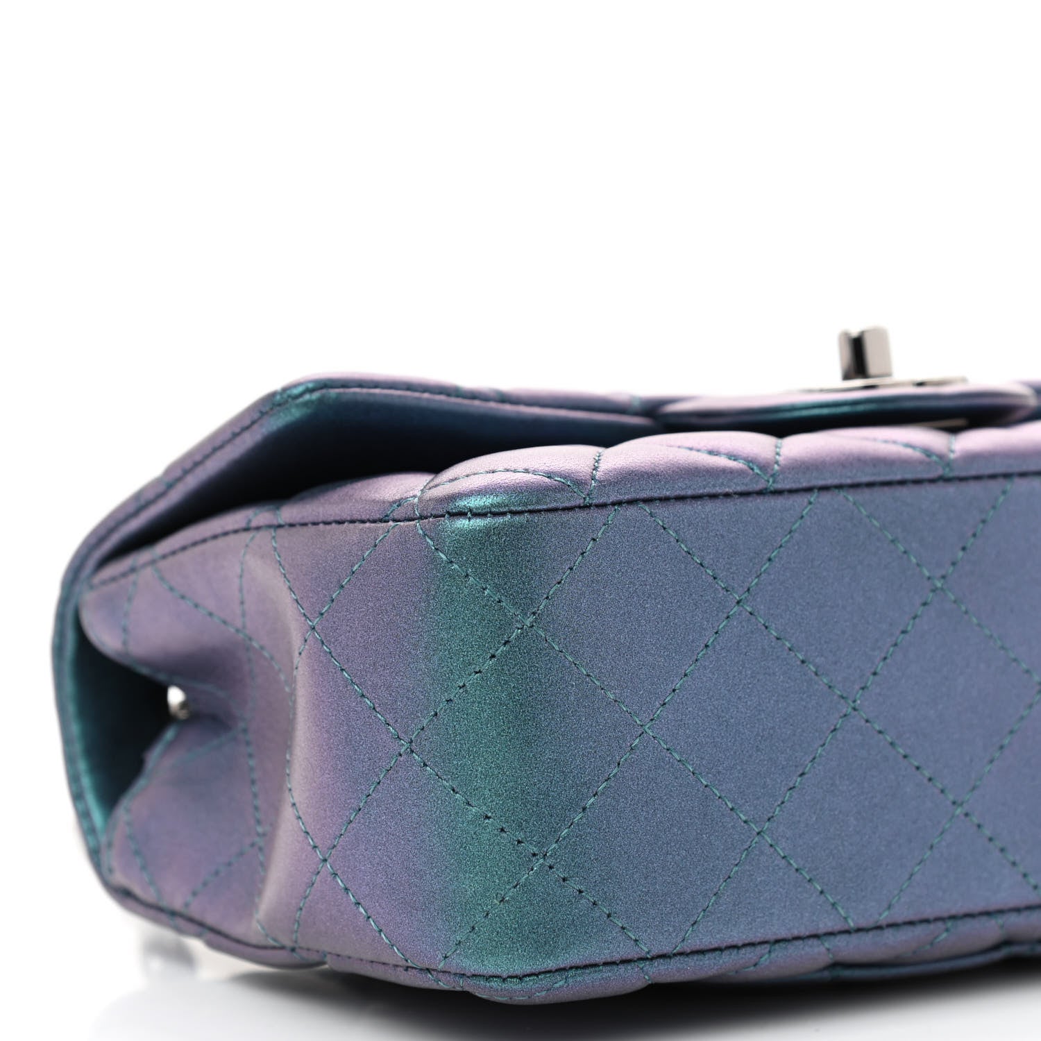 Chanel Iridescent Lambskin Quilted Mini Rectangular Flap Turquoise 9 of 11