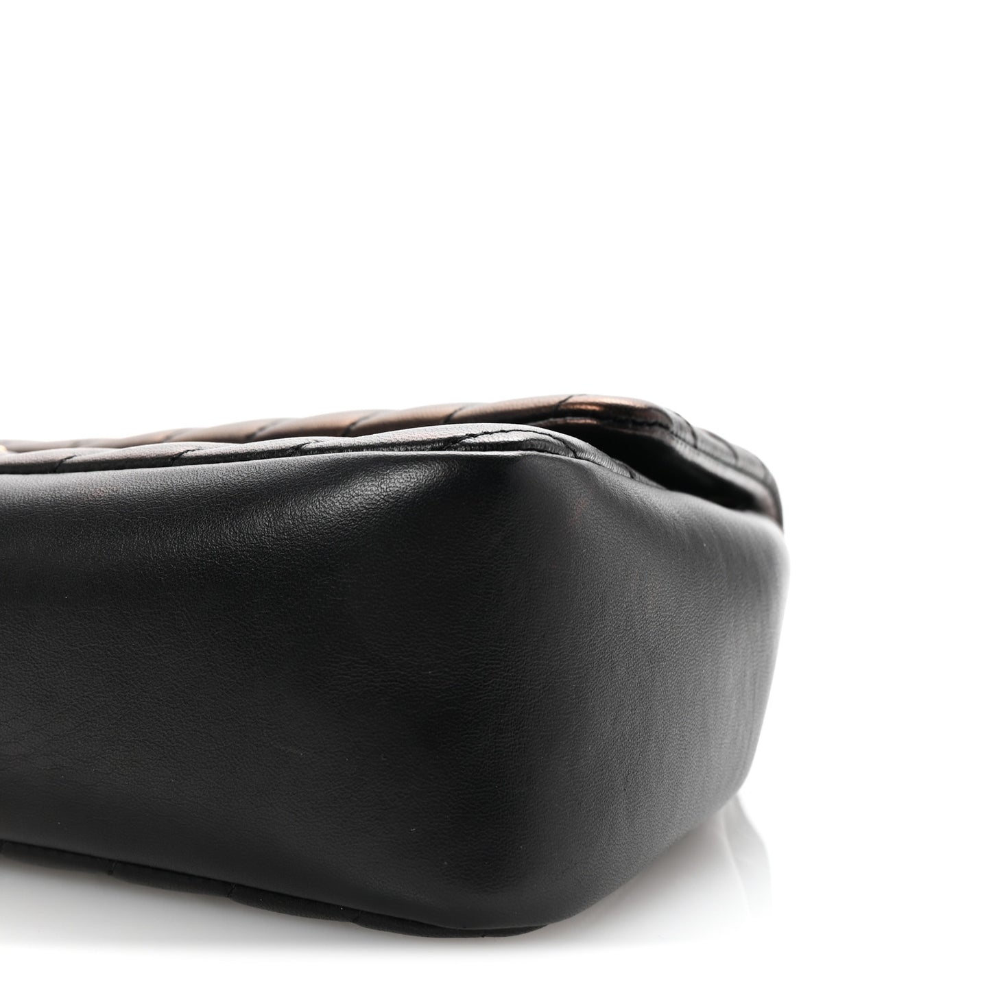 Iridescent Lambskin Surpique Chevron Medium Flap Black
