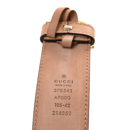 Gucci Calfskin Interlocking G 37mm Belt 105 42 Camelia 5 of 6