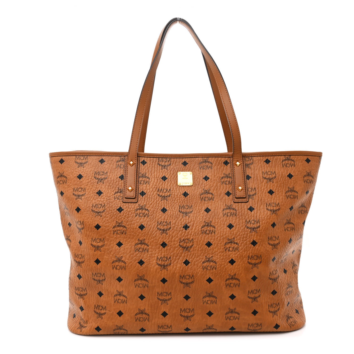 MCM Visetos Large Liz Reversible Shopper Tote Cognac 1 of 11