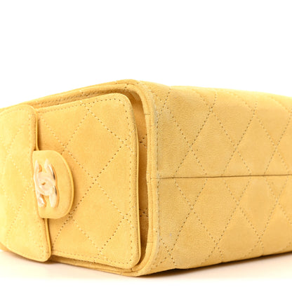 Chanel Suede Quilted Mini Chanel 25 Handbag Yellow 9 of 11