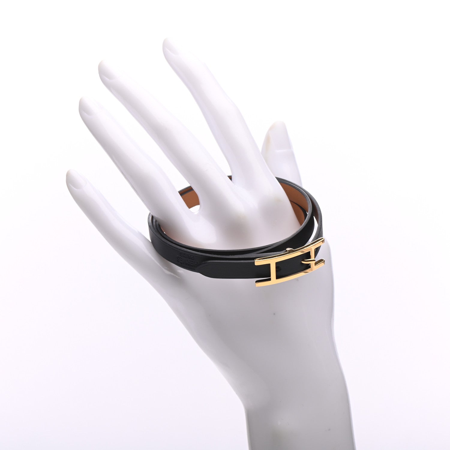 Hermes Swift Hapi 3 MM Triple Tour Bracelet T1 Black 2 of 7