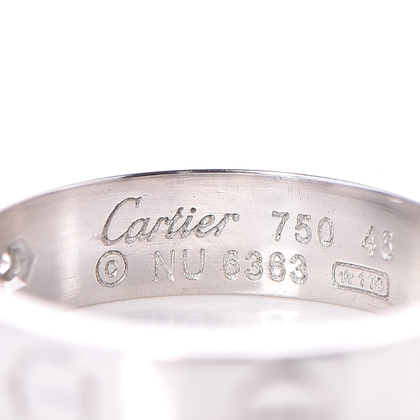 18K White Gold Diamond 4mm LOVE Wedding Band Ring 46 3.75