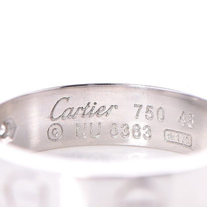 Cartier 18K White Gold Diamond 4mm LOVE Wedding Band Ring 46 3.75 4 of 5