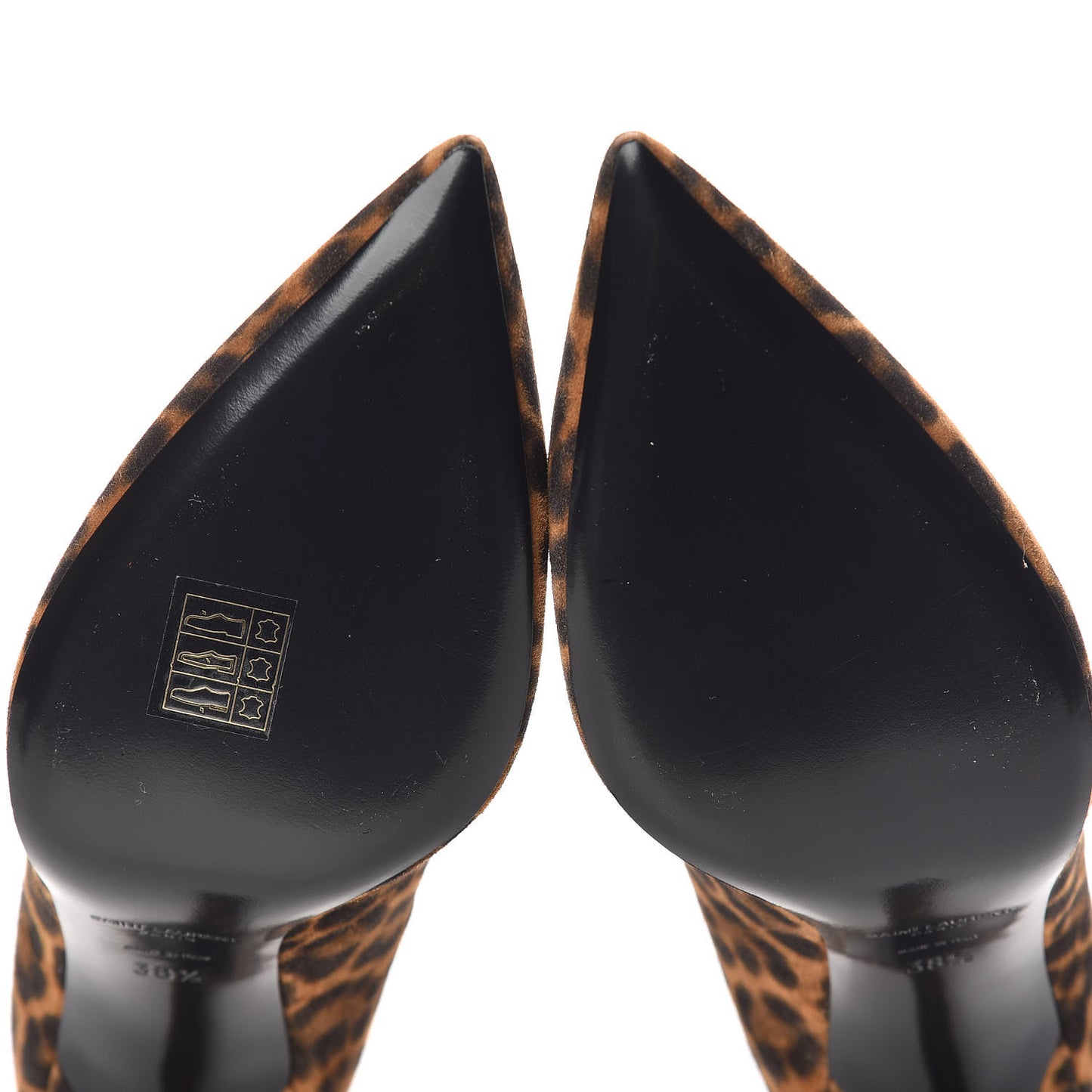 Suede Leopard Printed Anja Pumps 38.5 Natural Coffee