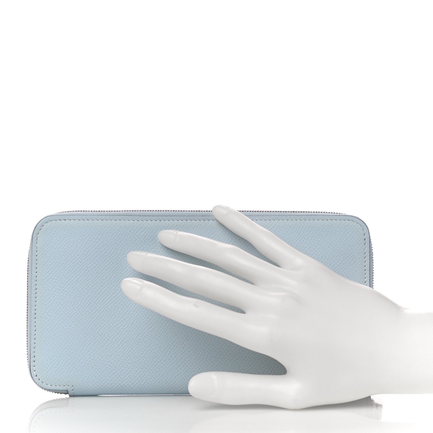 Hermes Epsom Silk'In Wallet Bleu Brume 5 of 9