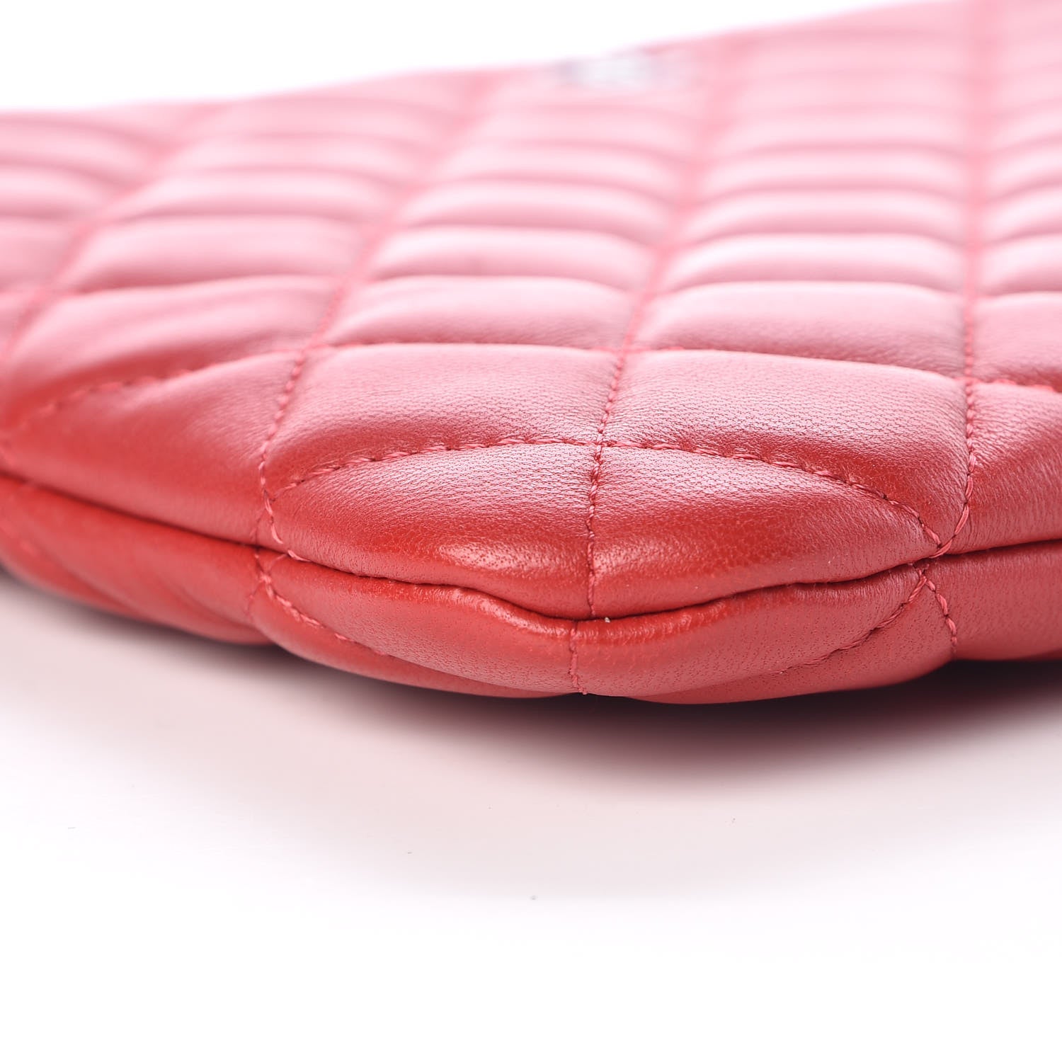Chanel Lambskin Quilted Medium Cosmetic Case Red 8 of 10