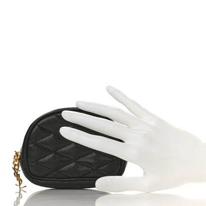 Saint Laurent Lambskin Quilted Lolita Cosmetic Pouch Black 2 of 9