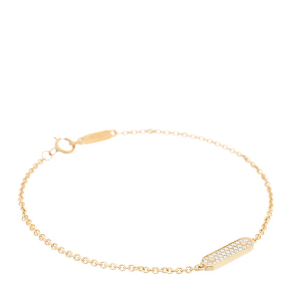 Tiffany 18K Yellow Gold Diamond Tag Chain Bracelet 1 of 4