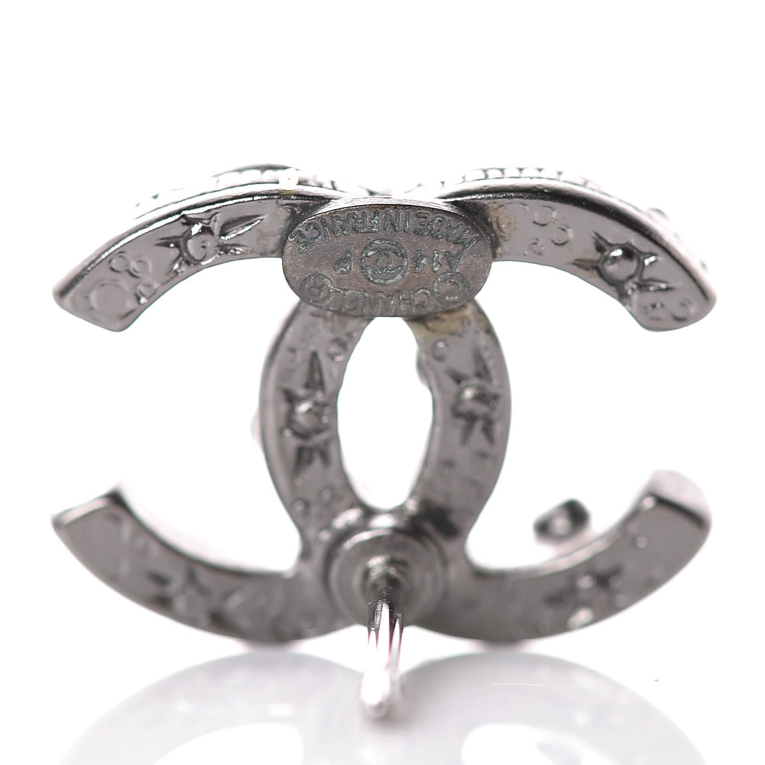 Chanel Ruthenium Crystal CC Earrings 4 of 5