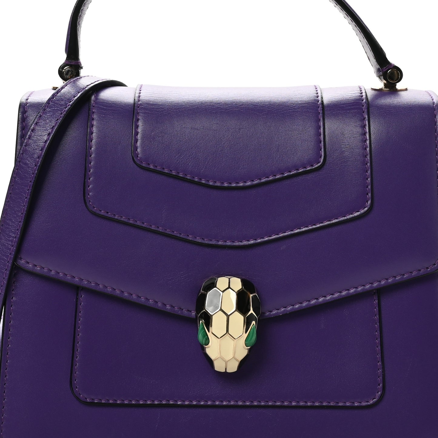 Calfskin Serpenti Forever Top Handle Purple
