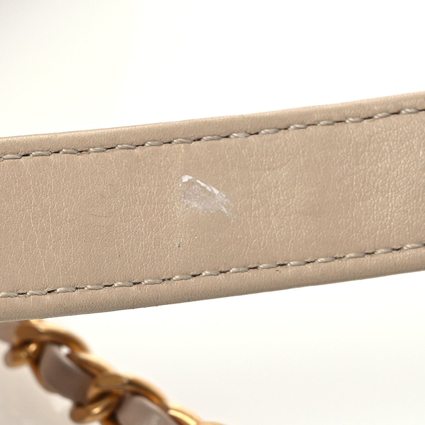 Calfskin Quilted Metal Small Top Handle Envelope Flap Beige