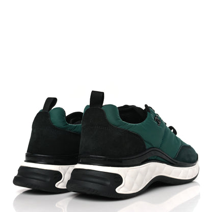 Chanel Nylon Suede Calfskin CC Sneakers 41 Green 4 of 8